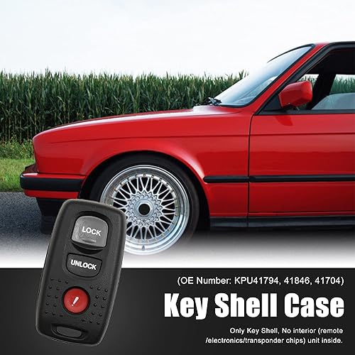 Miniatura 2 de uxcell Nuevo 3 botones llavero control remoto caso Shell reemplazo KPU41794 para Mazda 6 2003-2005 para Mazda 3 2004-2009