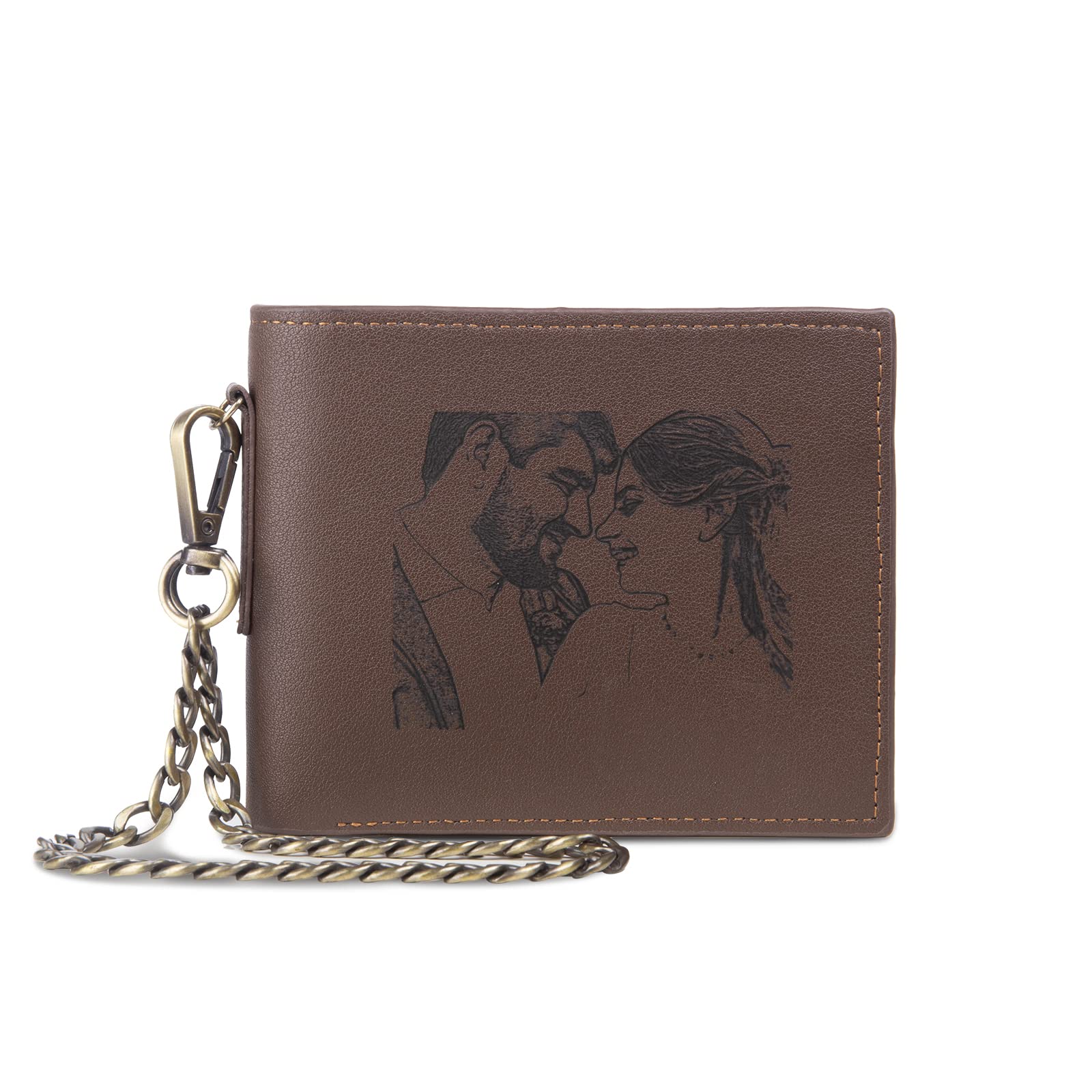 Dad Wallets Father's Day Gifts Personalized Photo Wallet for Men Initial Monogram Name Wallet Custom Picture Leather Slim Bifold Wallet Father Day for Grandpa Husband