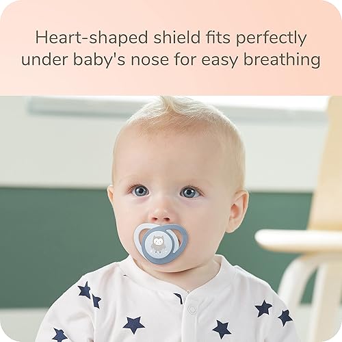 Miniatura 3 de NUK Chupete de ortodoncia que brilla en la oscuridad con escudo en forma de corazón, sin BPA, se adapta a 18-36 meses, paquete de 4 unidades