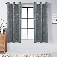 Vista 21 de BUHUA Juego de 2 paneles de cortinas opacas de 84 pulgadas de largo, cortinas de eficiencia energética y reducción de ruido para dormitorio con Gris