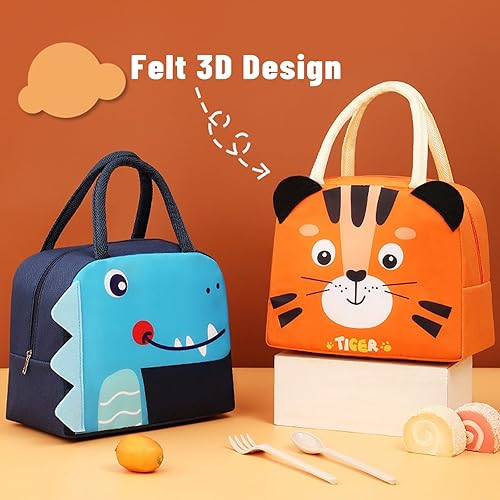 Miniatura 2 de 8 bolsas de almuerzo aisladas, lindas bolsas para el almuerzo, pequeñas bolsas enfriadoras, bolsa de almuerzo reutilizable, bolsa de almuerzo