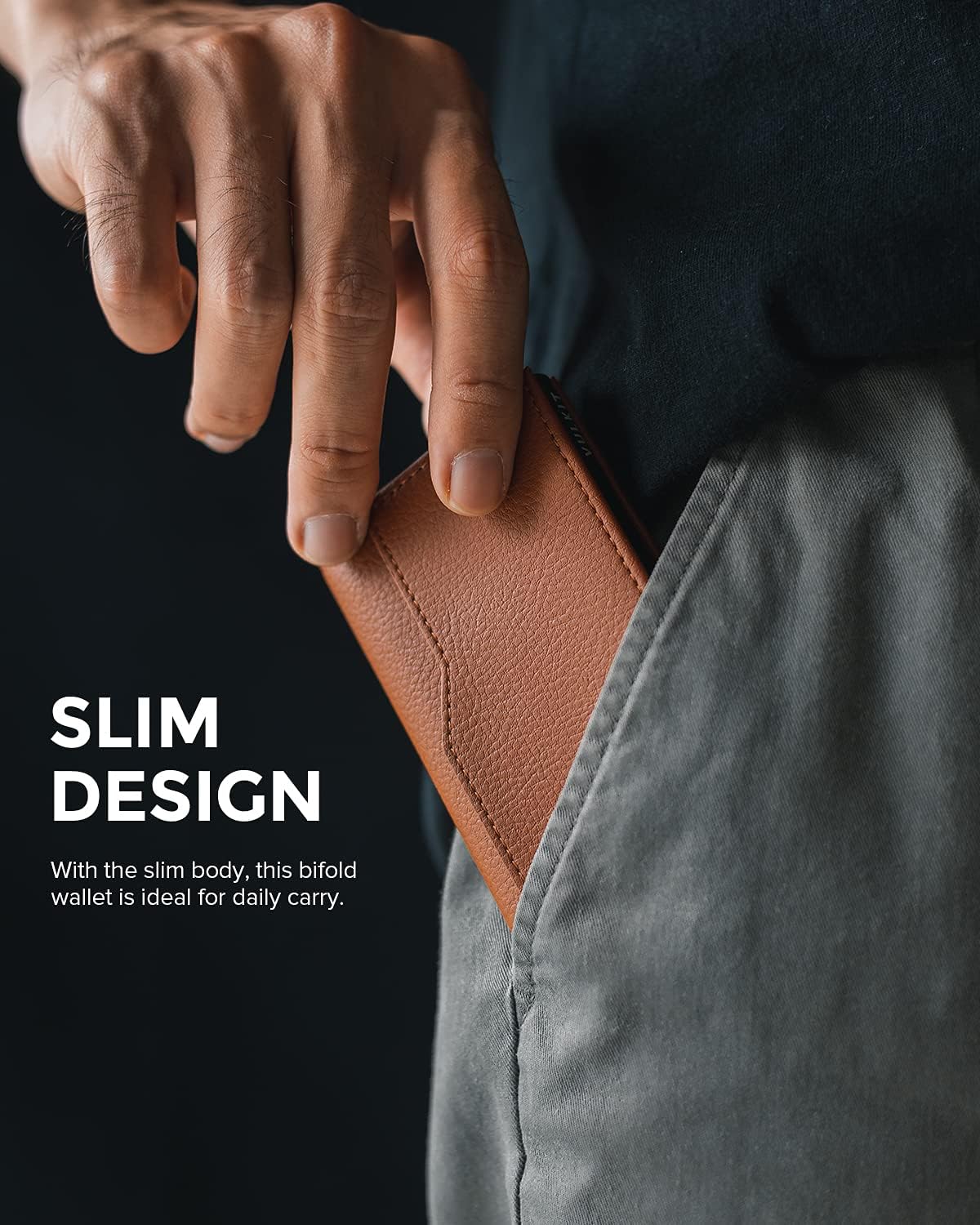 VULKIT Card Holder Wallet with Double ID Windows RFID Blocking Pop Up Wallet Minimalist Design for 12 Cards - Image 6