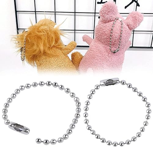 Miniatura 6 de H&W 100 cadenas de cuentas de 4 pulgadas con cierre de conector, cadena de bola de acero inoxidable, llavero de cadena de bolas de acero inoxidable,