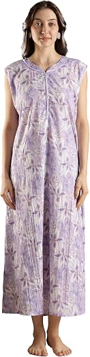 9shines Label Stylish Digital Crush Sleeveless Nighty for Women | Floral Print Nightdress | Fancy Night Gown with Pocket &amp;...