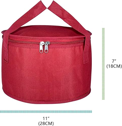 Miniatura 4 de Paquete de 2 cazuelas térmicas redondas aisladas de gran tamaño, portador de pasteles, bolsa de almuerzo para comida, picnic, bolsa térmica para