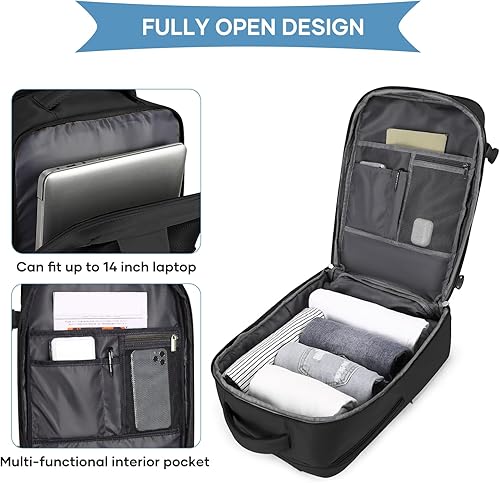 Miniatura 526 de coowoz Mochila de viaje grande para mujeres y hombres,Mochila de transporte,Mochila de senderismo impermeable para deportes al aire libre, Azul, 45