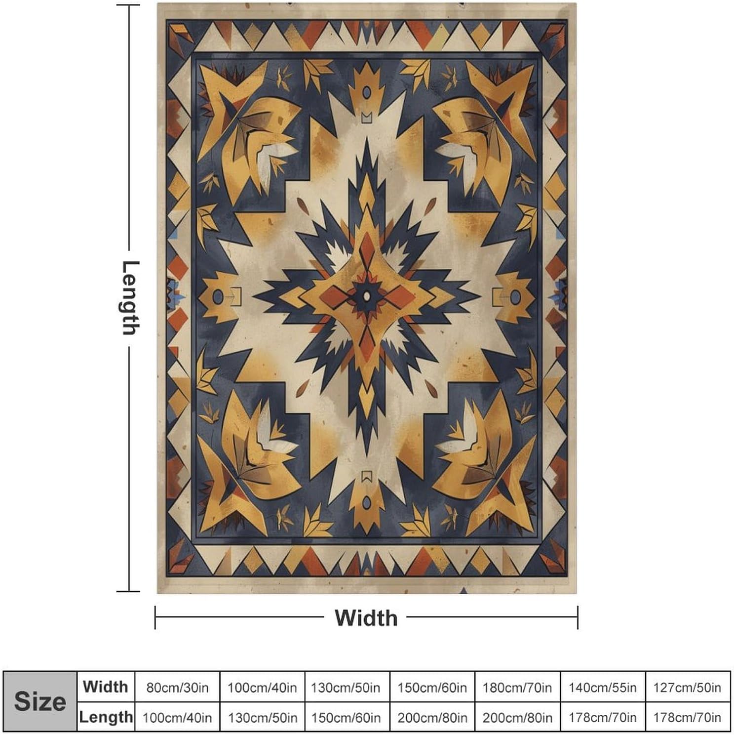 Minimalist Geometric Throw Blanket, Soft Cozy Warm Abstract Floral Art Deco Flannel Blankets for Sofa Couch Bed, 30x40 Inch