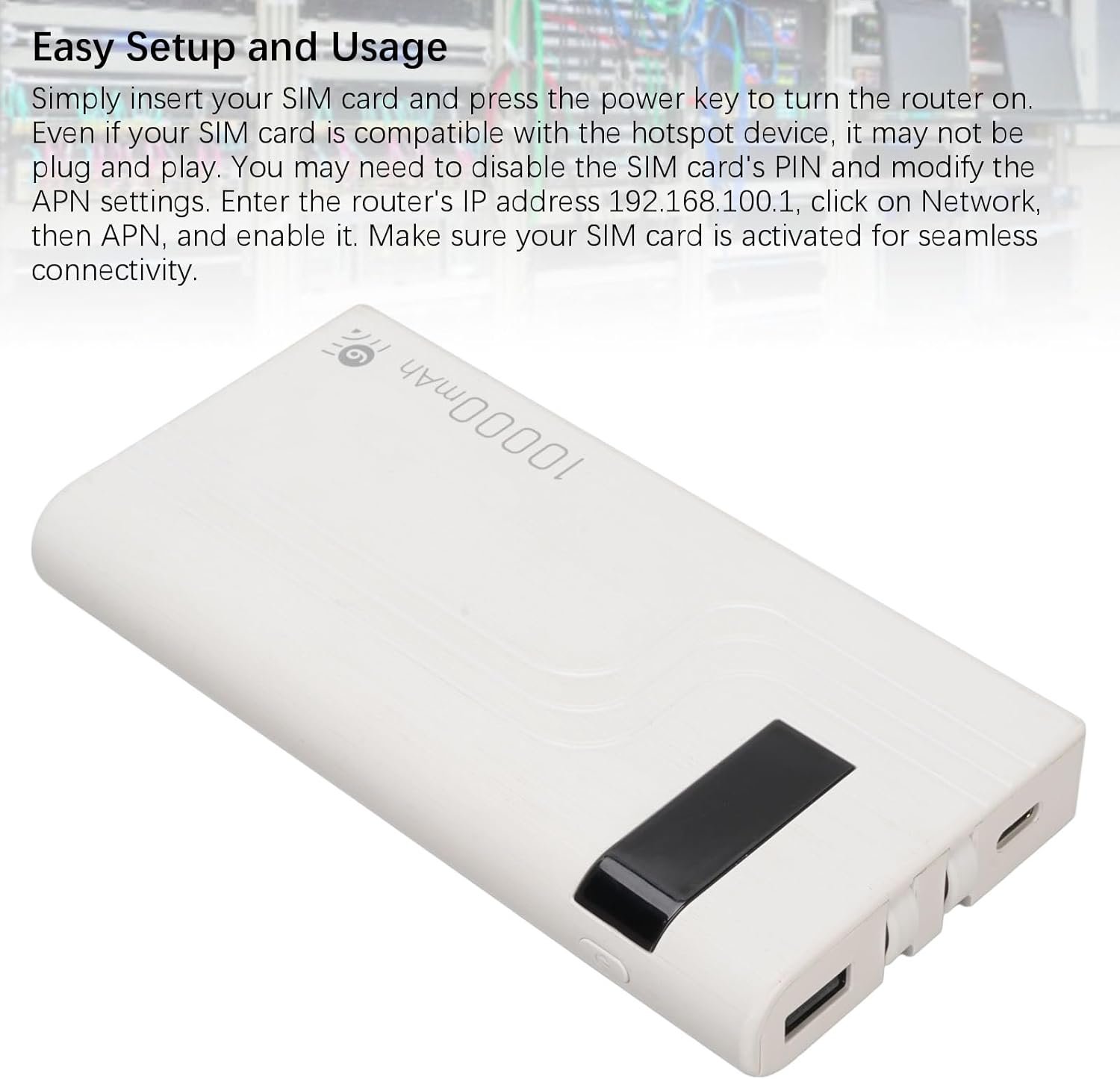 Tangxi 4G LTE Mobile Hotspot Router, Unlocked 300Mbps Wireless WiFi Modem with SIM Card Slot and 10000mAh Battery, for Travel Outdoor Gaming Smartphones Tablets Laptops