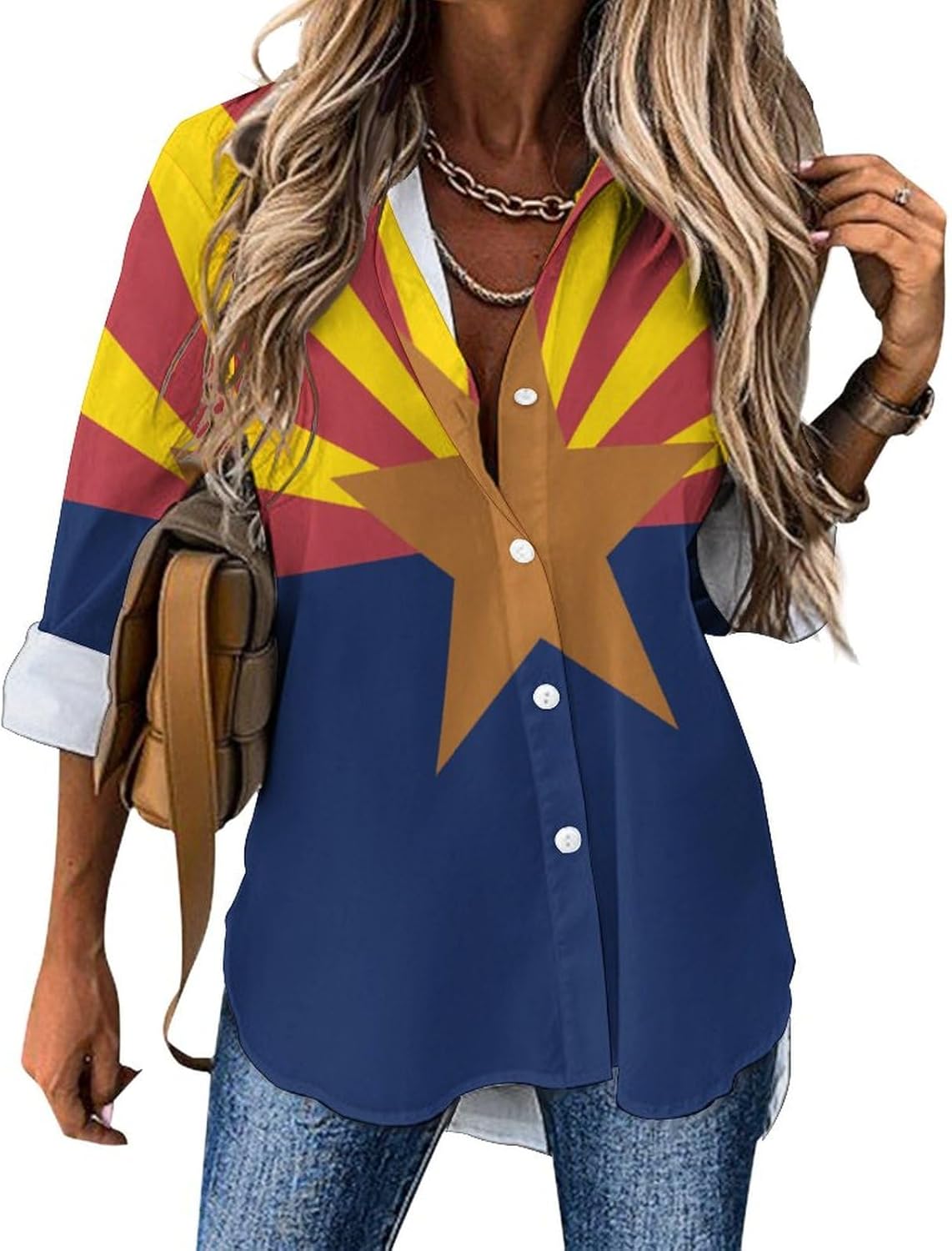 Chemisier Femme Tropicale à Motifs Imprimés Fleuris Galon Corail