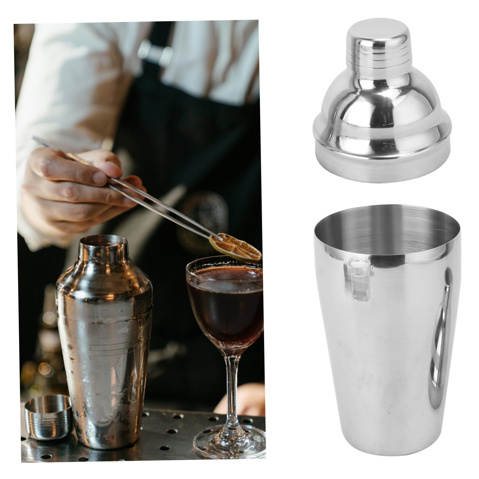 ULTECHNOVO 22pezzi Kit Strumenti Da Bar in Acciaio Set Shaker Per Cocktail Attrezzatura e Forniture Per Baristi Resistente e Professionale