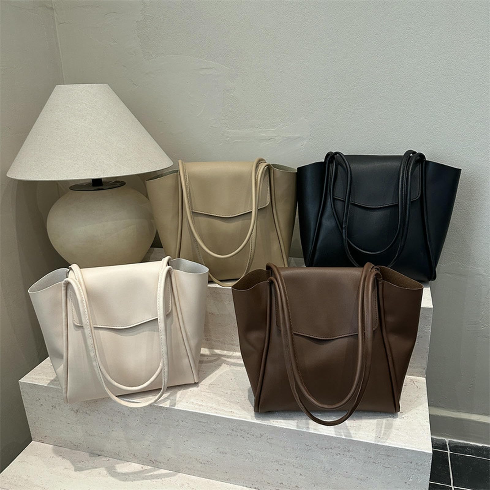 Borsa a Tracolla di Fascia Alta, Elegante, Grande capacità, alla Moda, Versatile, Semplice E Semplice-Bianco Sporco