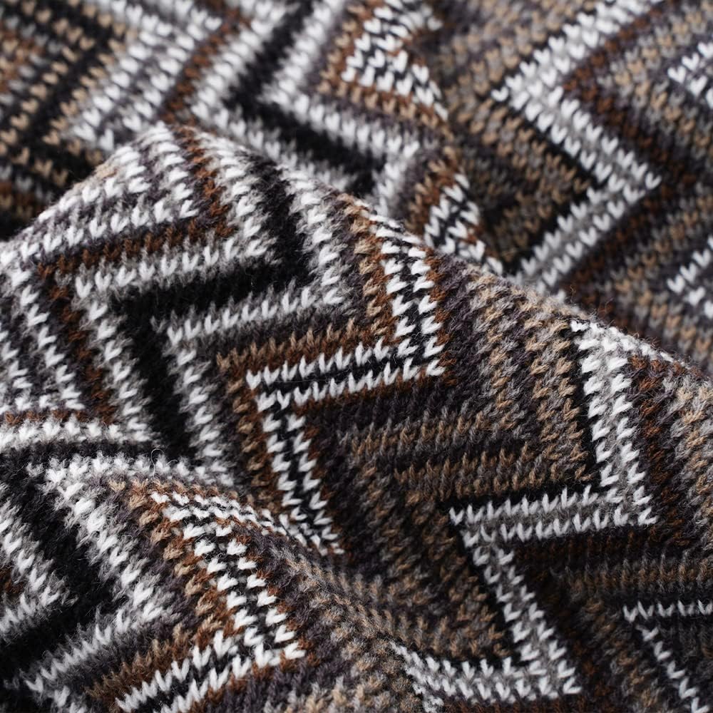BATTILO HOME Boho Throw Blanket, Black Knitted Throw Blankets for Couch Bed Sofa, Fall Decorative Blankets with Tassel, Outdoor Soft Mexcian Blankets and Throws (Black, 50"x60")