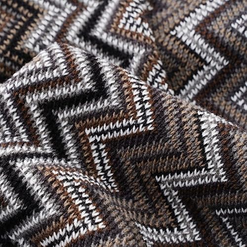 Miniatura 7 de BATTILO HOME Manta bohemia de punto negro para sofá, cama, sofá, mantas decorativas de otoño con borlas, mantas mexicanas suaves para exteriores