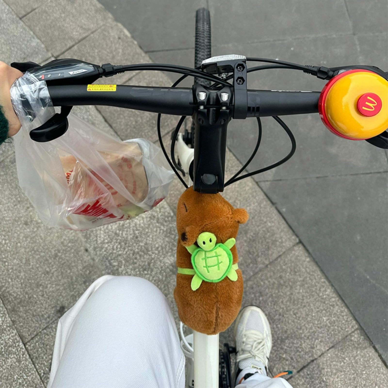 Plocyhko Capybara Doll for Bike Frame Bag Car Interior Bicycle Frame décor Funny Stuff Bike Frame Stuffed Animal Doll (Brown)