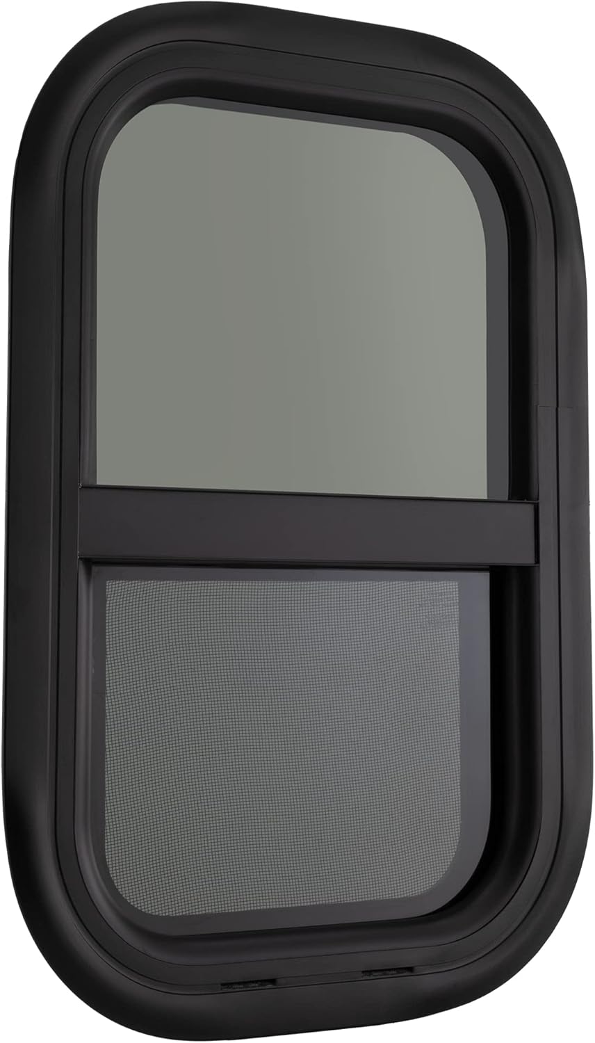 RecPro RV Window | 12" W x 18" H | Teardrop Vertical Slide | RV Window Replacement | Made in USA | Optional 1 1/2" Trim (With Trim Ring, One Window)