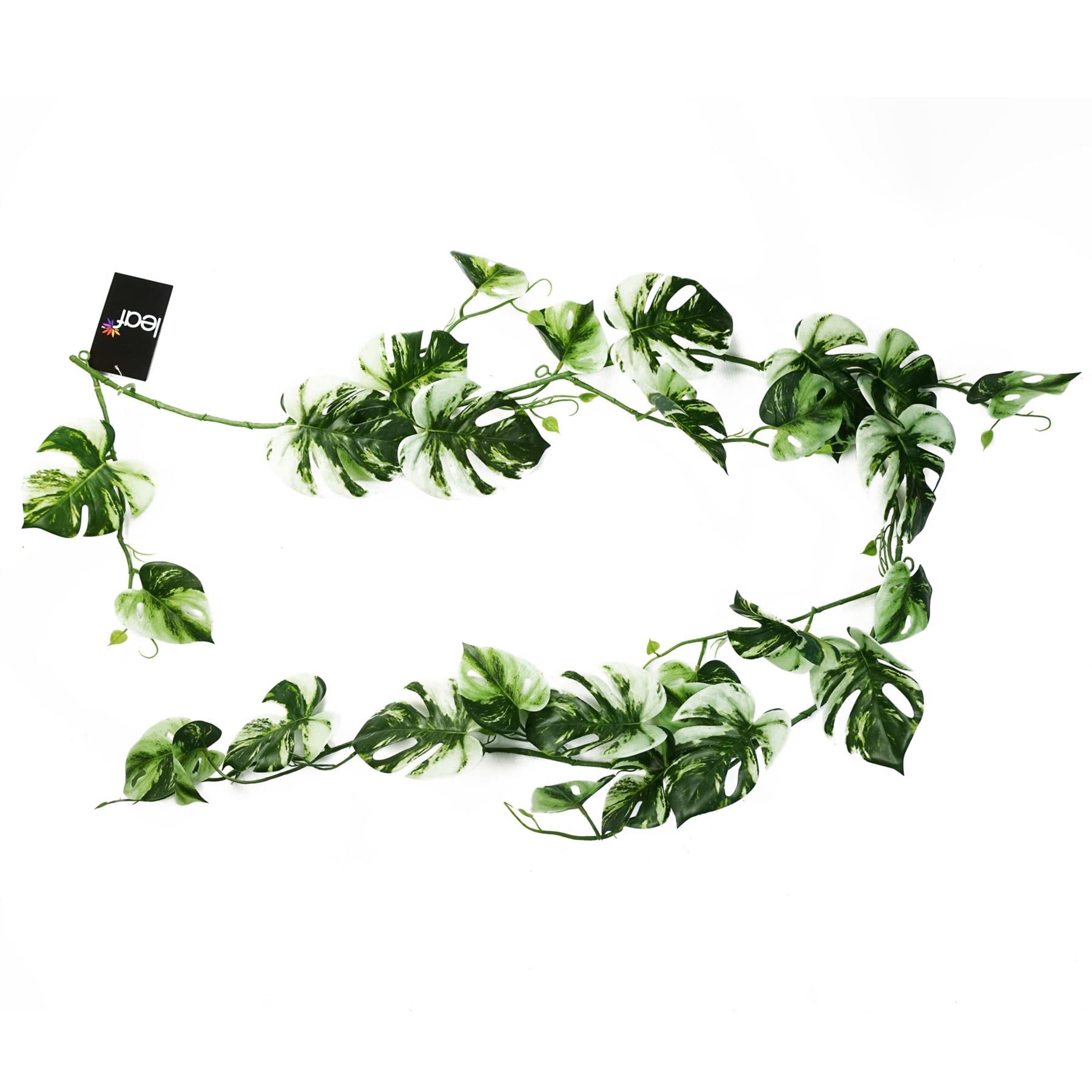 Leaf 180Cm Artificial Hanging Trailing Variegated Monstera Plant Green