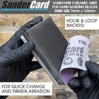 Vista 5 de 20 hojas de papel de lija para bloques de lijado a mano, 4.9 x 2.8 pulgadas, reverso de bucle, papel de lija para madera, metal y pintura. Grano