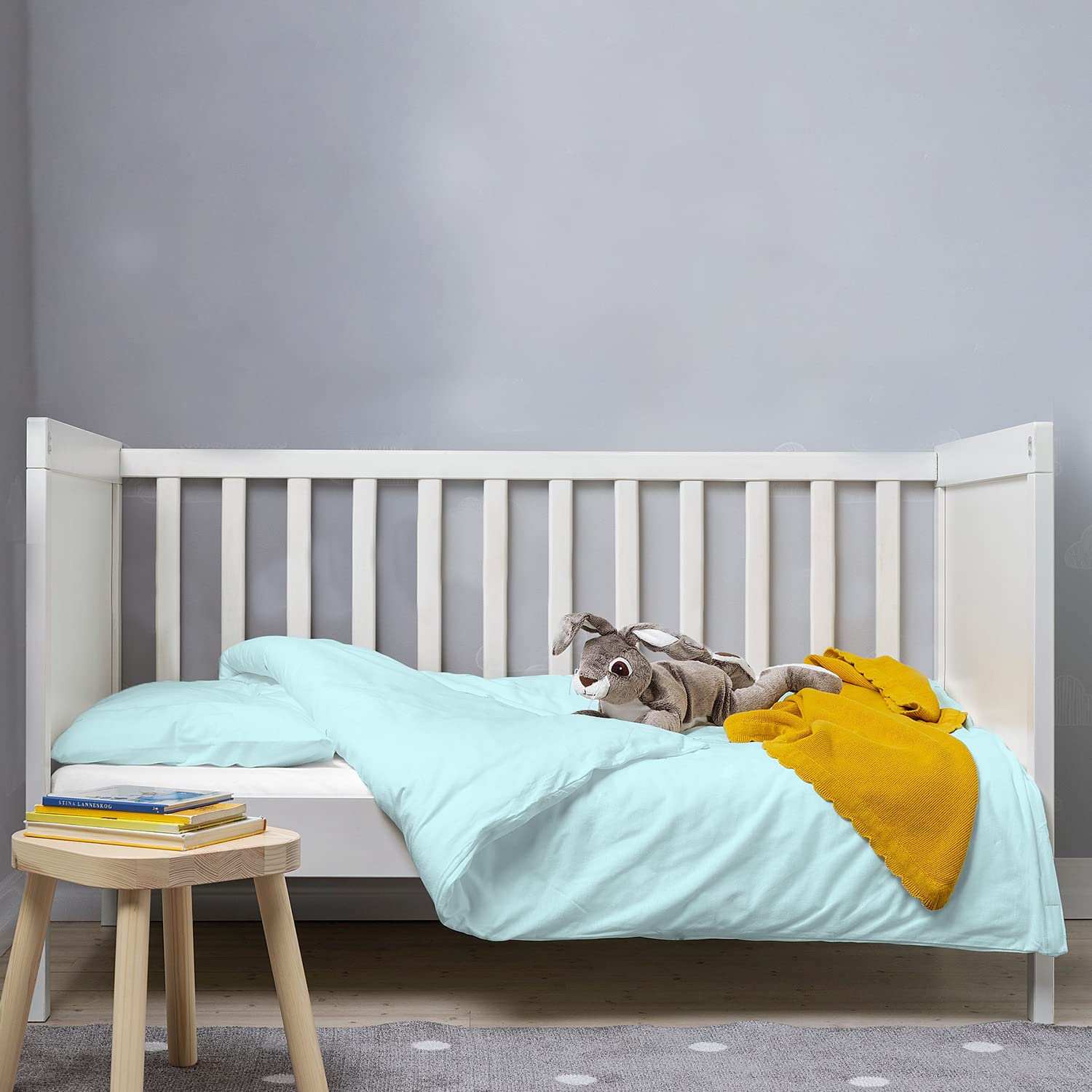Pizuna Toddler Crib Pillow Cases 33x46cm Baby Blue, 2pc 400 Thread Count 100% Long Staple Cotton Luxurious Sateen Weave Baby Small Pillow Cases For Crib Bed By — view 127