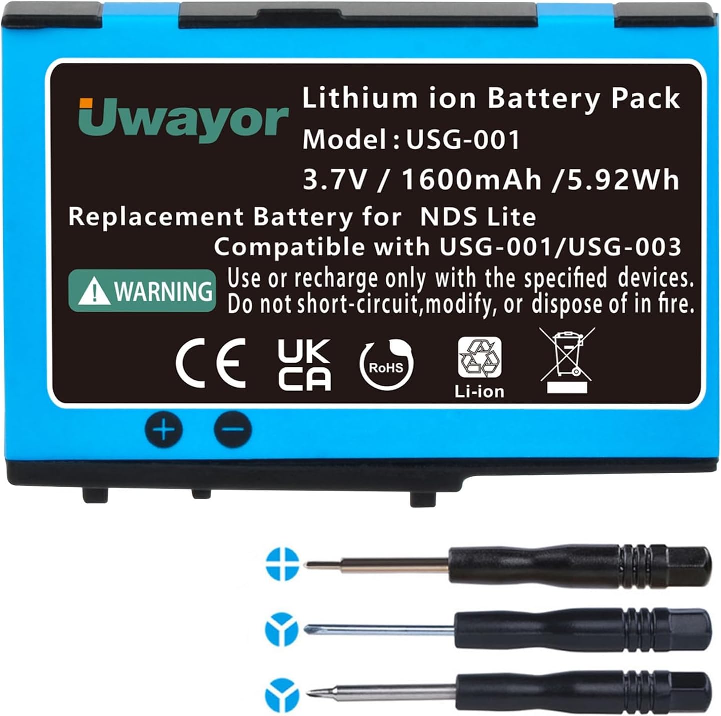 DS Lite Battery, 1600mAh USG-003/USG-001...