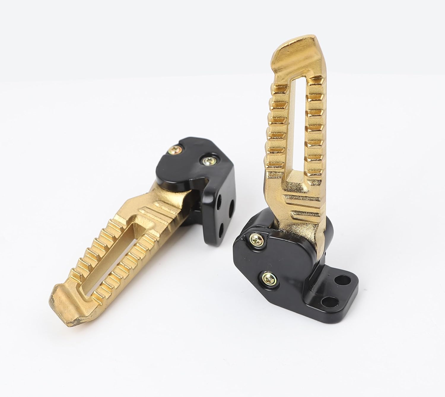 Mokuo Motorcycle Floding Footpegs in Aluminum Alloy Material Compatible with Yamaha Zuma Bws 125cc 2021+,Chinese Scooter Tank 150cc,1 Pair Footrest,Gold Color