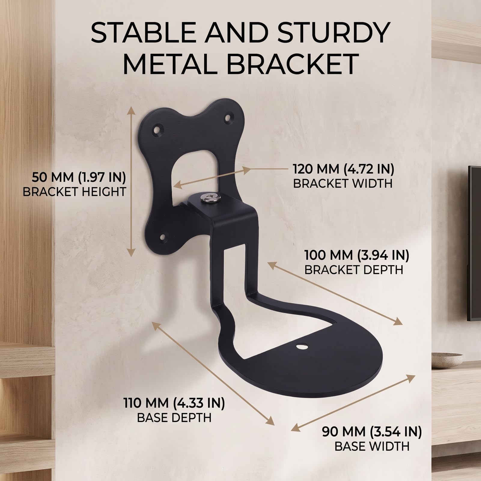Uchwyt ścienny do Głośnika Home 200 1,97 X 4,72 X 3,94 Cala | Metalowe Półki na Głośniki, Uchwyty do Montażu na ścianie, Uchwyty do Systemów Dźwiękowych, Stojaki do Kina Domowego