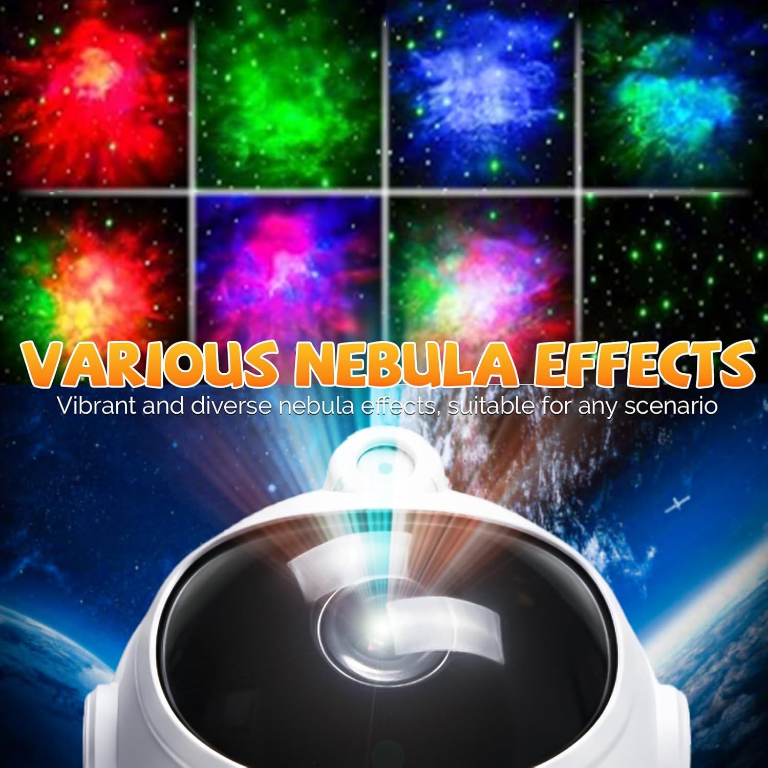 Dinosaur Astronaut Galaxy Star Projector Night Light, 8 in 1 LED Space Planetarium Lamp, 360° Rotating with Remote & Timer, Kids Adults Bedroom Decor, Christmas Birthday Gifts (Purple)