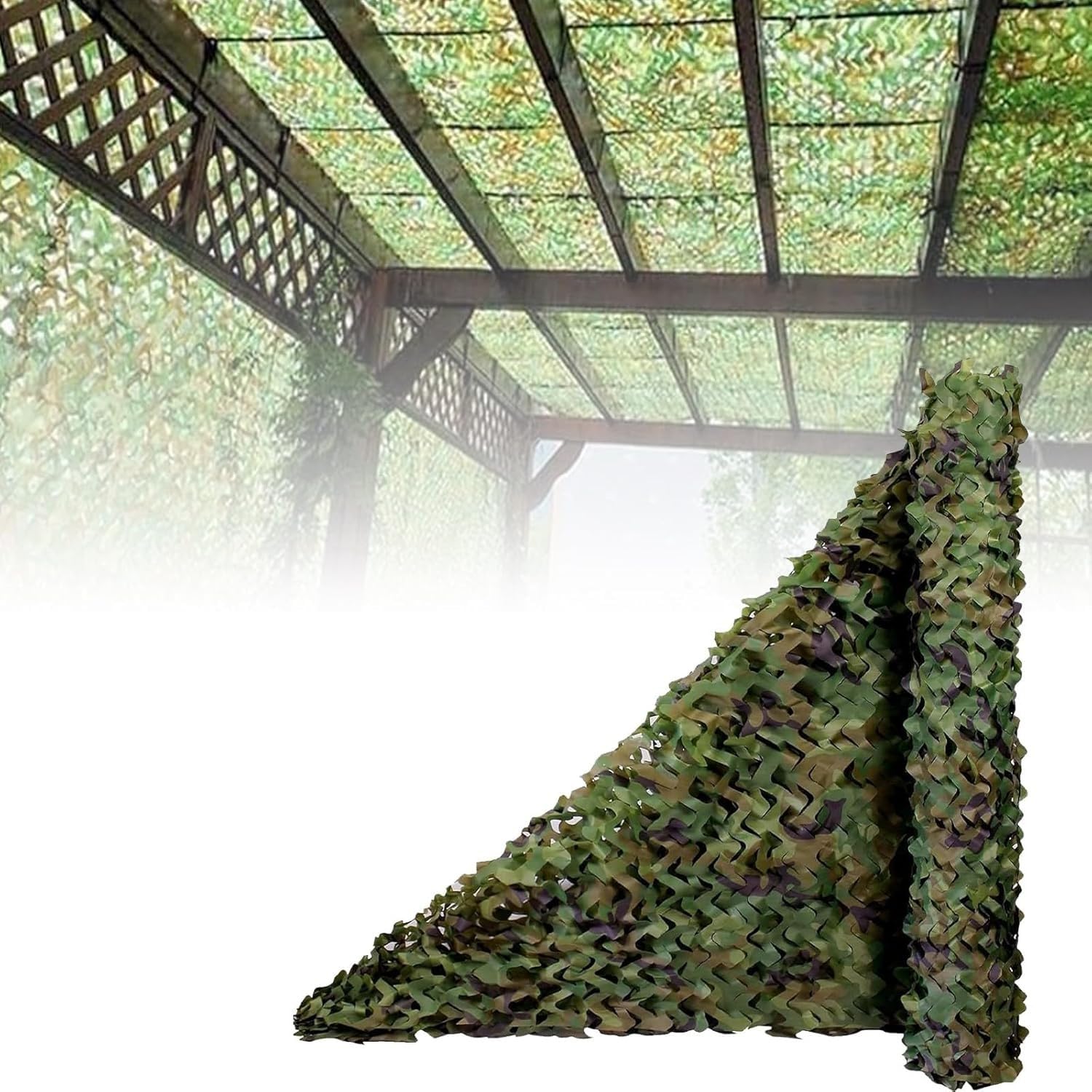 Siatka maskująca, 6 x 7 m, ochrona przed promieniowaniem UV, sprzęt myśliwski i kempingowy, na zewnątrz, wojskowa siatka ogrodowa, dekoracja, las, ukrycie, wszechstronny kamuflaż do różnych scen