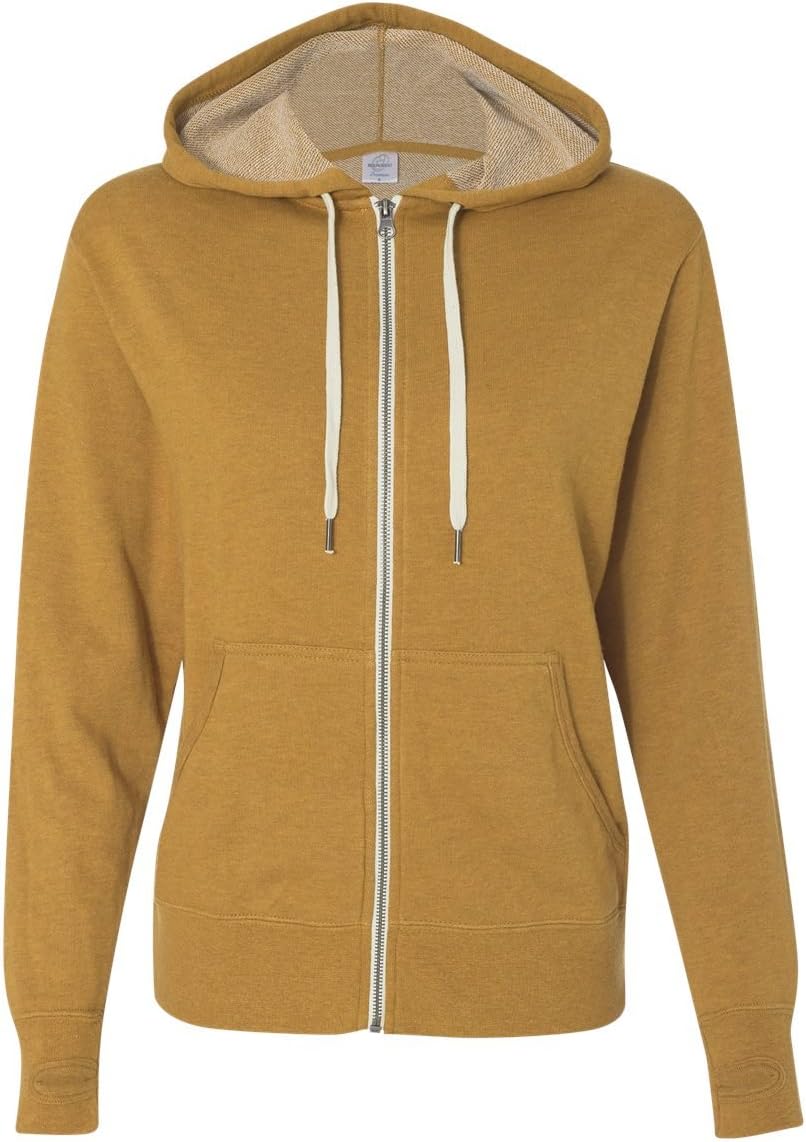 French Terry Heathered Hooded Full-Zip Sweatshirt XL Golden Wheat Heather