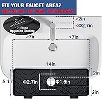 Vista 2 de Meiliweser Alfombrilla de Silicona para Grifo de Fregadero de Cocina – Gen 3 Protector contra Salpicaduras con Pendiente de 10° con Orificio