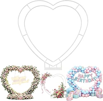 Metal Double Heart Arch Stand for Proposal, Heart Shaped Balloon Arch Stand,Heart Shaped Arch Frame, for Proposal Ceremony, Valentines Day, Engagement, Birthday Party Baby Shower Decoration Decor