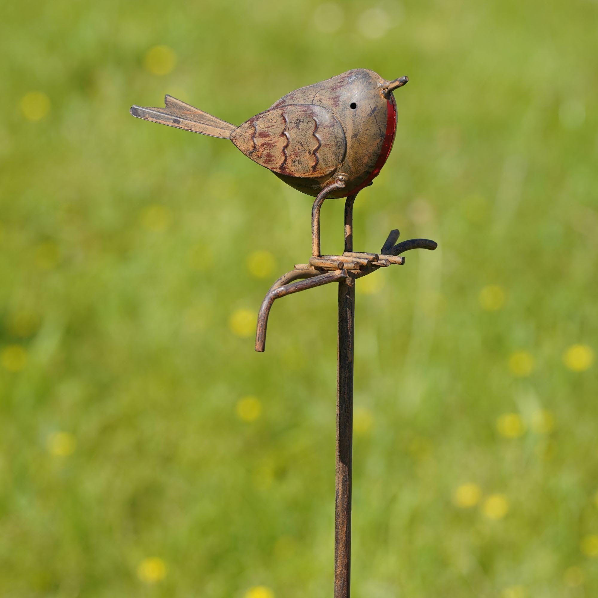 Muldale Ornamento da giardino a forma di pettirosso, 14 cm, regalo per