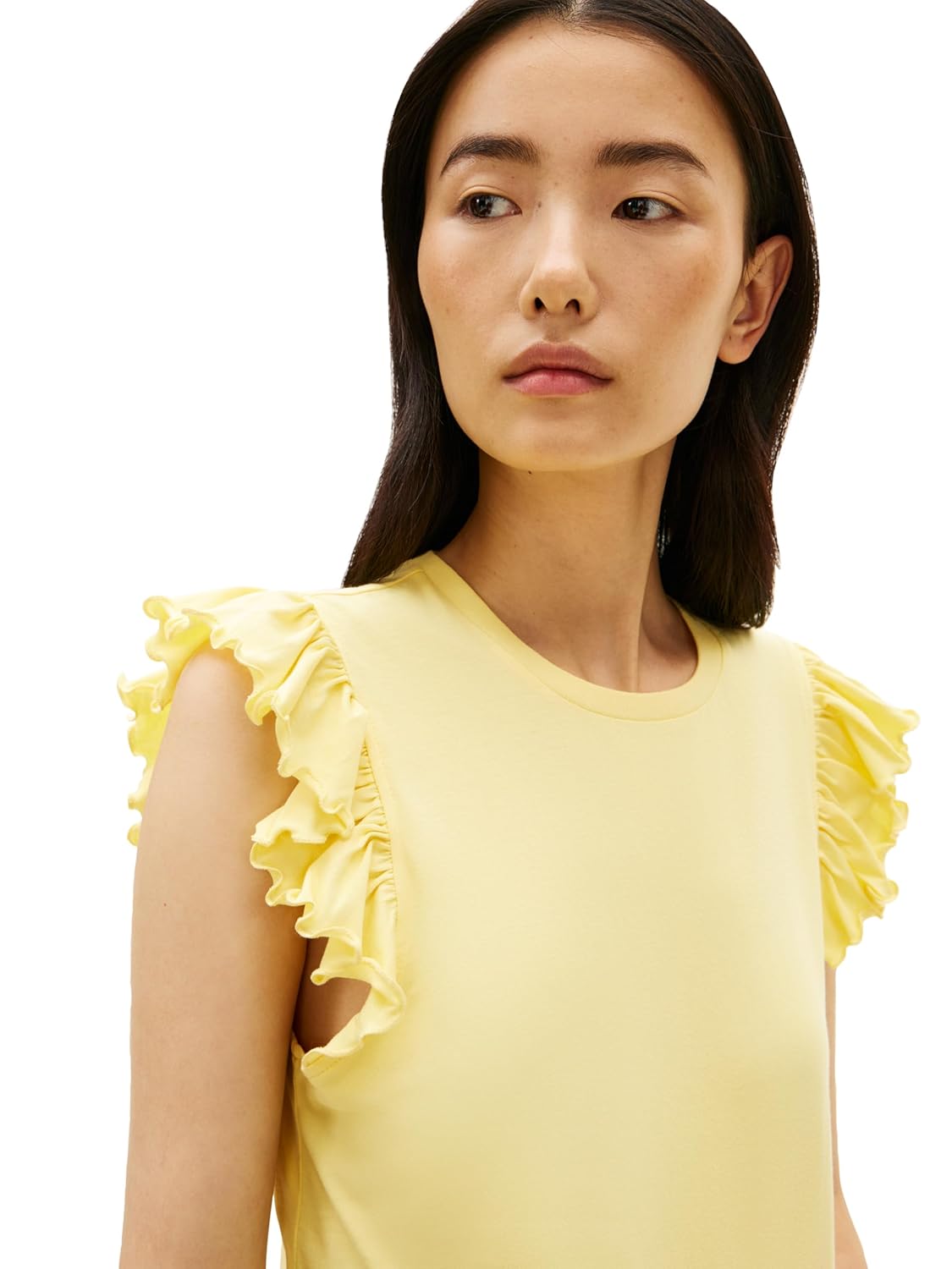 Tommy Hilfiger Womens Sleeveless Cotton Crew Neck T-Shirts with Flutter Sleeve - Image 2