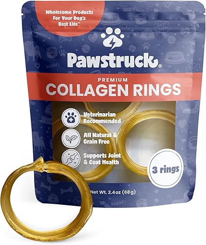 Cupón de oferta anillos de colágeno de carne de res para perros, masticables de colágeno aprobados por veterinarios para perros, paquete de 3