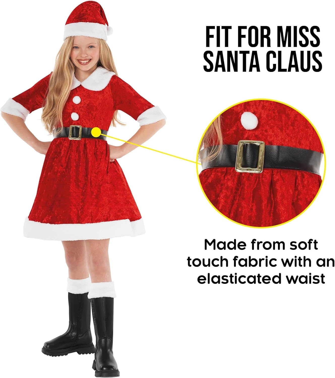 Morph Kids Santa Costume, Santa Costume For Kids, Mrs Claus Costumes Kid, Mrs Claus Dress, Girls Christmas Costumes - Image 3