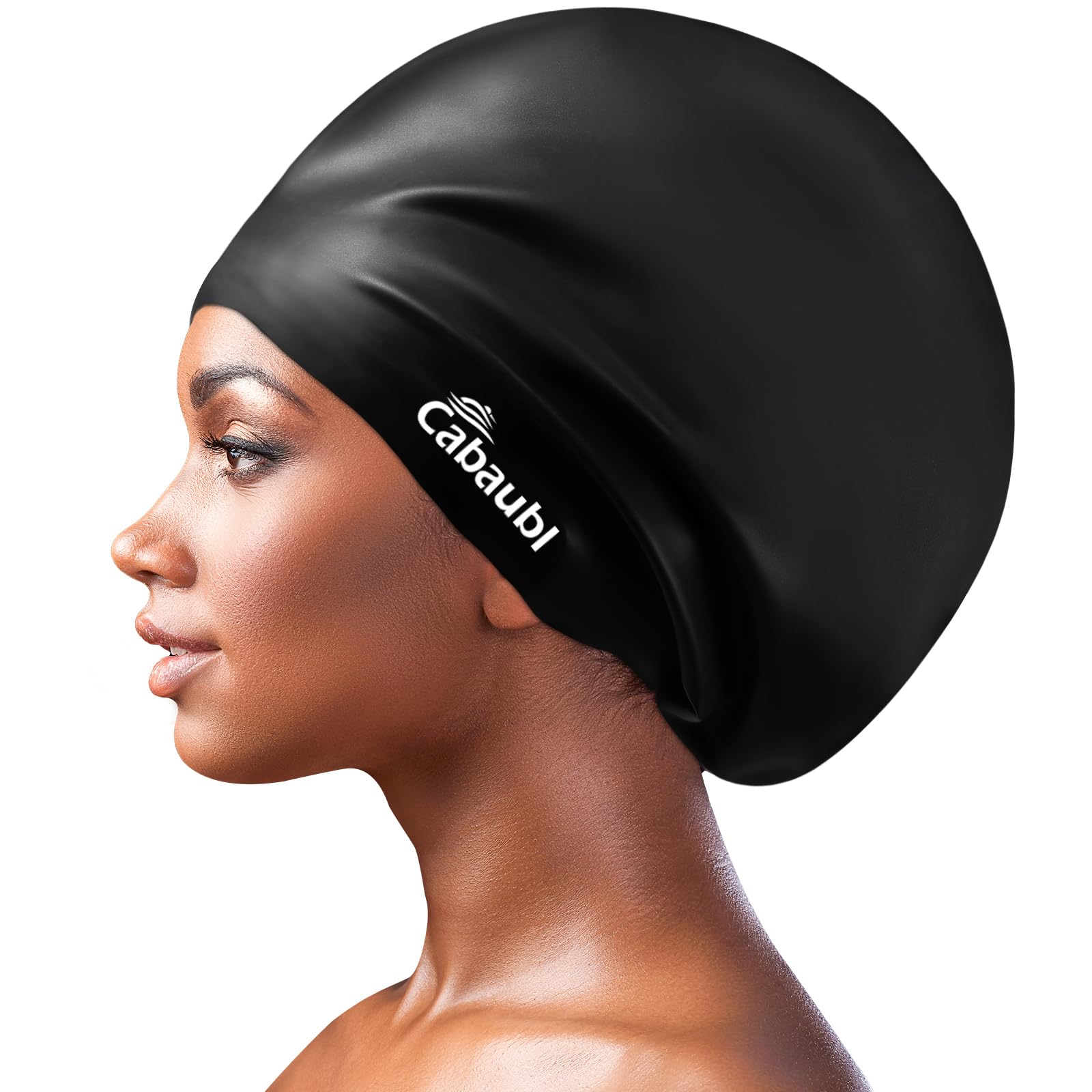 Cabaubl Extra Large Swim Cap,Waterproof Silicone Swim Cap,Swimming Cap for Braids and Dreadlocks Weaves,Swimming Cap for Women Long Hair Short Hair,Silicone Swim Caps Keep Hair Dry