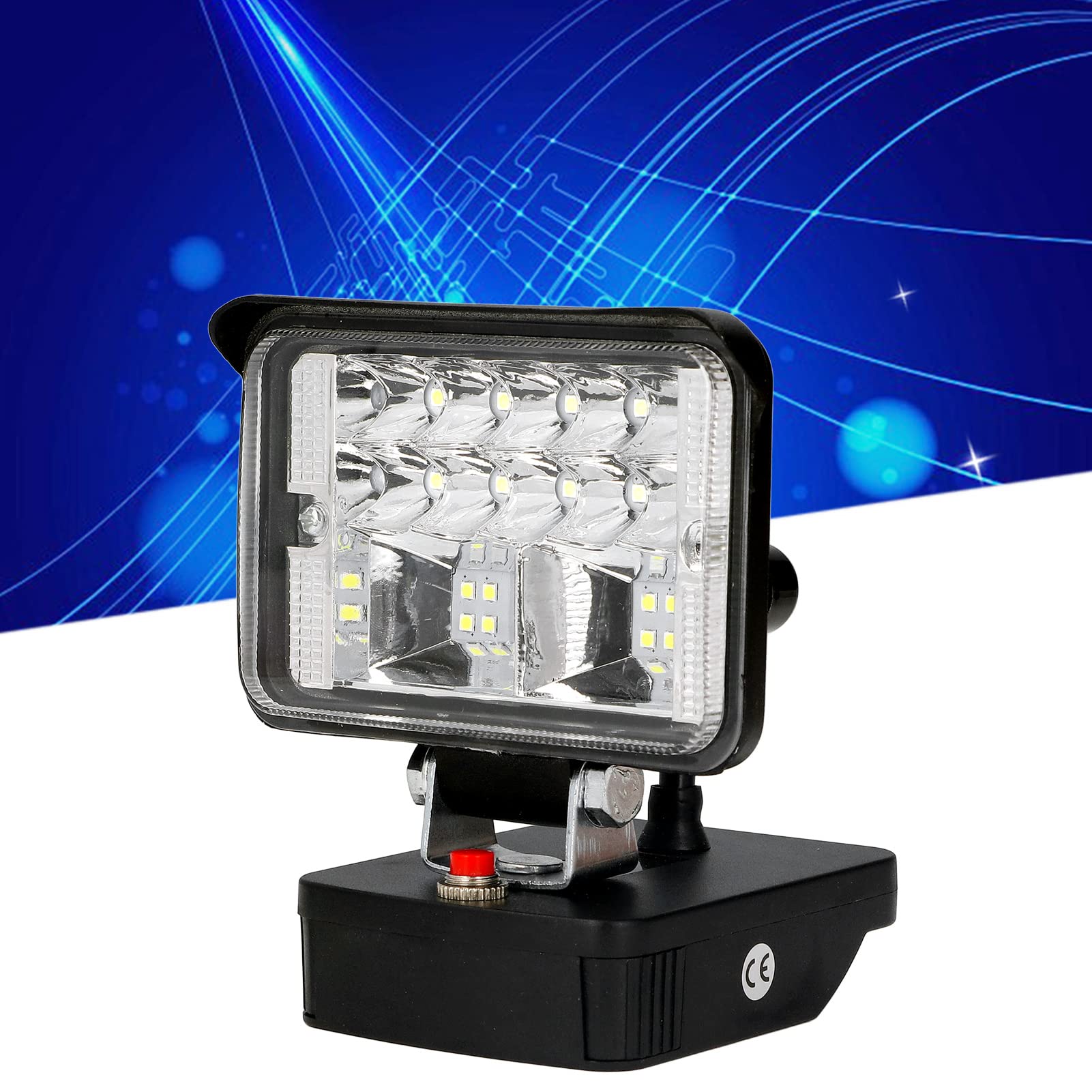 Qinlorgo Eclairage Lampe de travail, lampe de poche + lampe LED avec pile au lithium longue durée Lampe frontale en alliage de zinc pour usage extérieur