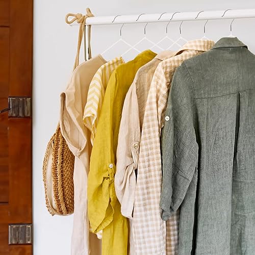 Miniatura 7 de Tosnail Paquete de 50 perchas de metal de alambre de acero inoxidable de 16 pulgadas antideslizantes para ahorrar espacio, organizador de armario,