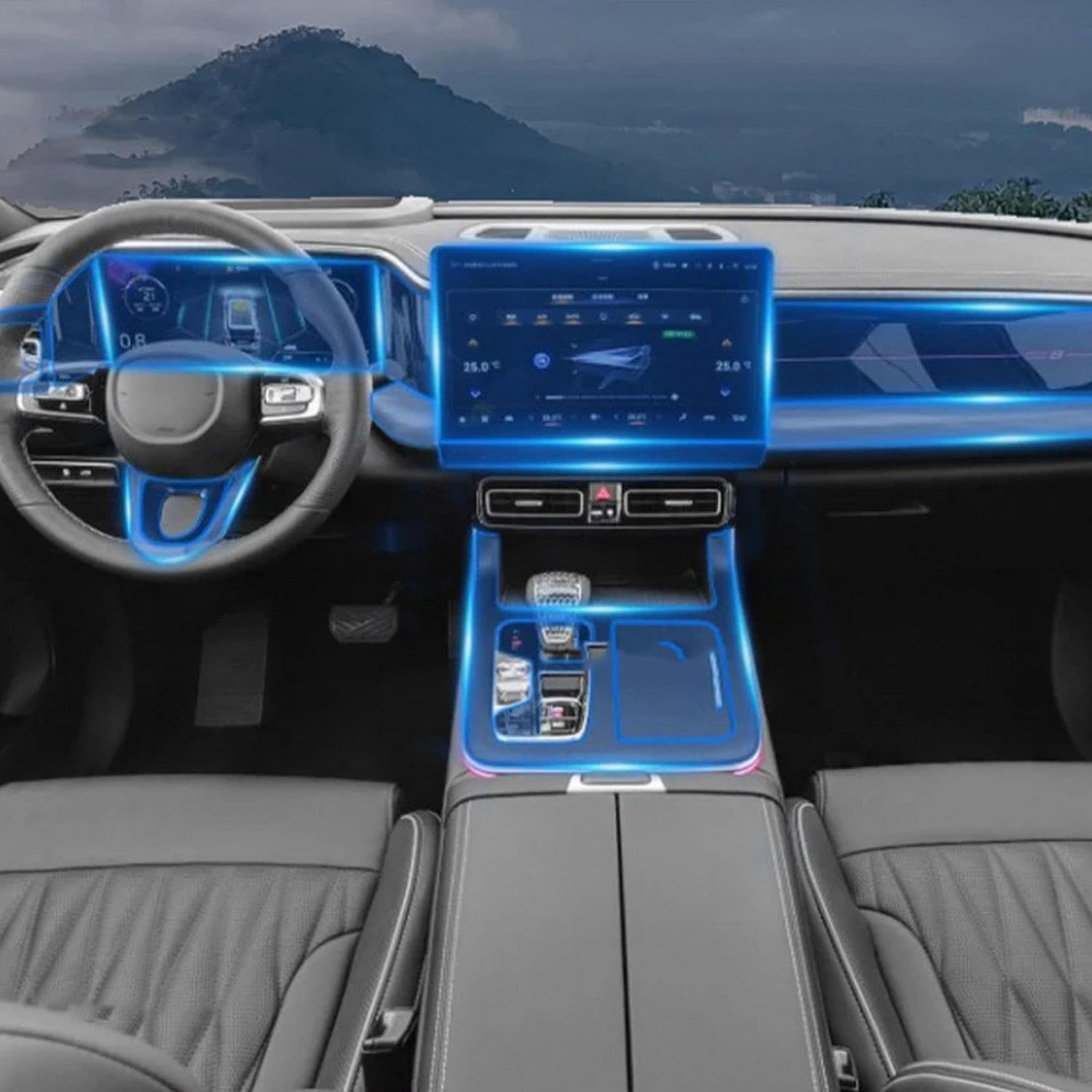 Film protection TPU GAC Trumpchi GS8 pour éviter les rayures de console