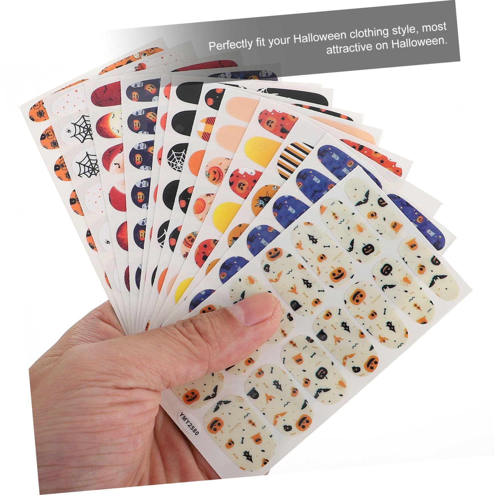 12 Hojas Pegatinas de Uñas Halloween Autoadhesivas Diseño Gótico Ultrafinas Decoración Manicure Gel Uñas Fiesta Temática