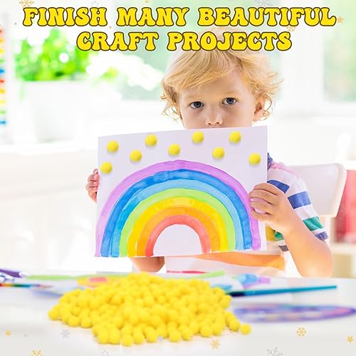 Miniatura 53 de Blulu - Pompones para manualidades y suministros de hobby, 500 unidades, 0.5 in Rojo