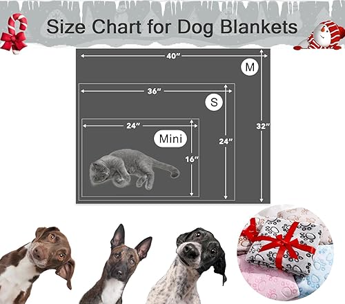 Miniatura 7 de Stuffed 3 mantas suaves para perros pequeños recién nacidos, manta lavable para cachorros para gatos y gatitos, 24 x 16 pulgadas, estampado de pata