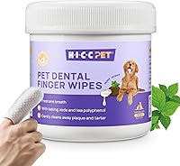 Vista 8 de HICC Pet Toallitas de limpieza de dientes para perros y gatos, elimina el mal aliento eliminando la placa y la acumulación de sarro, cepillo