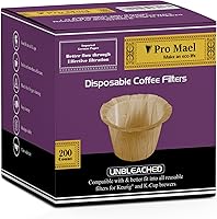 Vista 14 de Pro Mael Filtros de Café Desechables de Papel con Tapa para Cafeteras Keurig de Una Sola Porción 1.0 y 2.0 Cápsulas K Cup Reutilizables, Natural