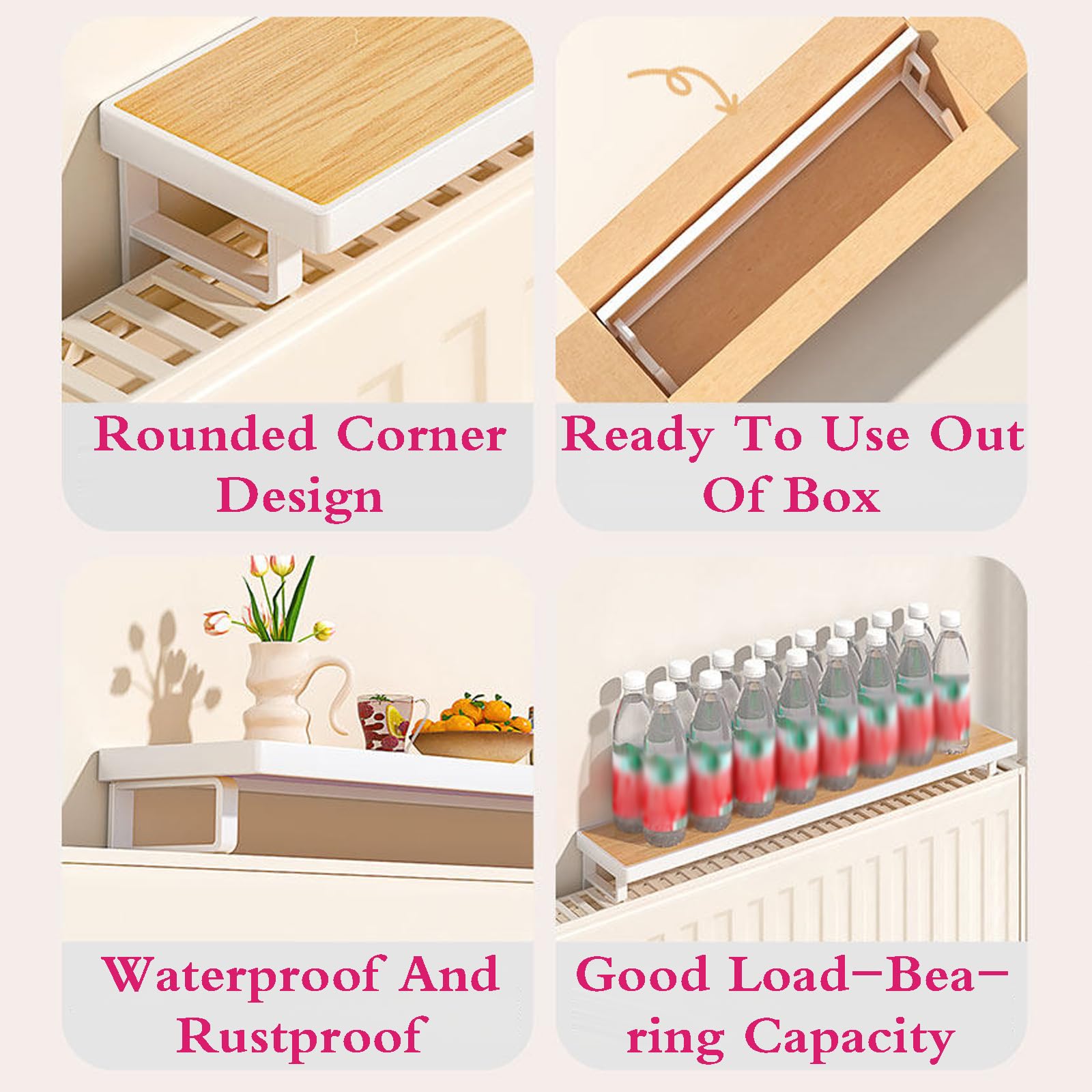 Tablette pour Radiateur,Cache Radiateur Flottantes,éTagèRe Flottante sur Radiateur,Etagere Radiateur Moderne Anti-FuméE Et Anti PoussièRe,Waterproof,pour Maison,Couloir,Chambre