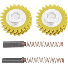 Mixer Gear Replacement PartHigh Quality Aluminum Alloy Material Compatible with WPW10112253 and OthersIncludes 2 Carbon BrushesOEM StandardWear Resistant and