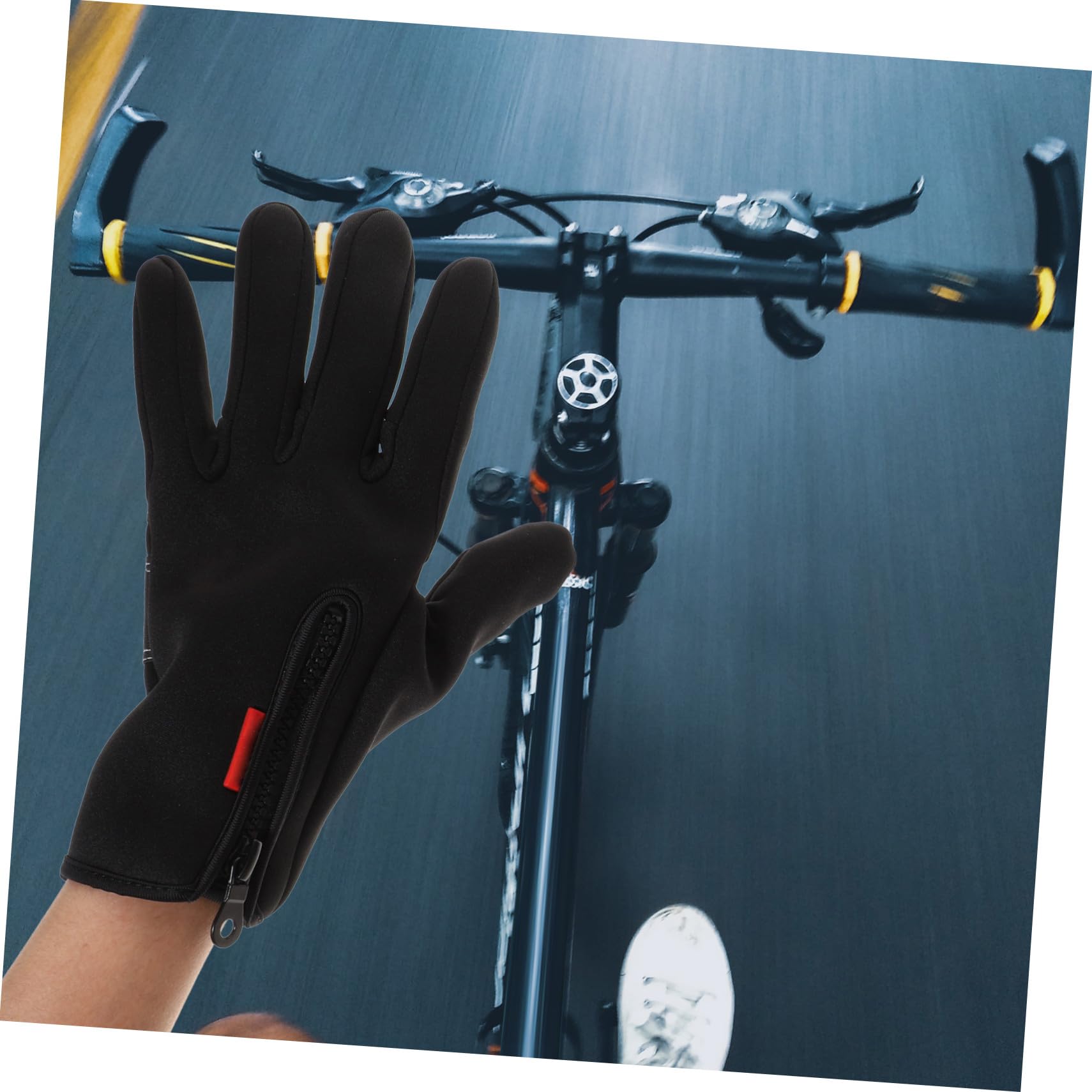ifundom Guantes Largo Camuflaje Windproof Pesado Escalada Lana Cortar Trabajar Montaña Slip Seguridad Senderismo Caza Dedo Protector Guante De Pesca De Invierno Forro Polar Black