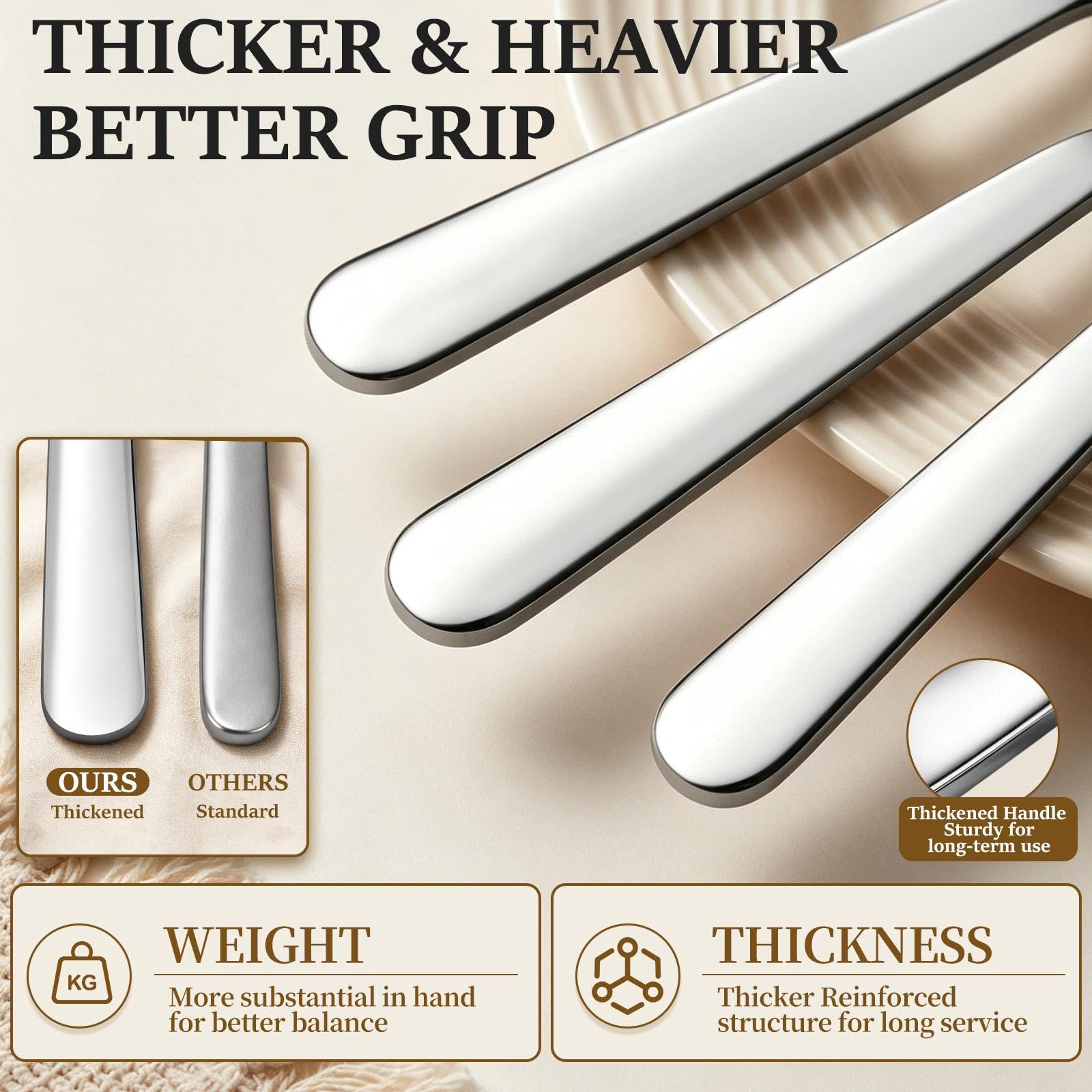 24Pcs Dinner Forks Set- 8.1 Inches Food Grade Stainless Steel Silverware Forks, Mirror Polished & Dishwasher Safe, Use for Home, Kitchen or Restaurant — Amazon image 4