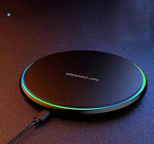 Carregador por indução sem fio compatível com iPhone 16 15 14 13 12 11 Pro Max/Mini/Plus/XR/X/8, 15W