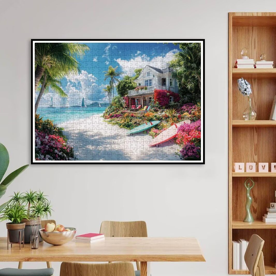 Puzzle 1000 Pezzi, Puzzle Spiaggia per Adulti, 70x50cm, Compact Box -4400