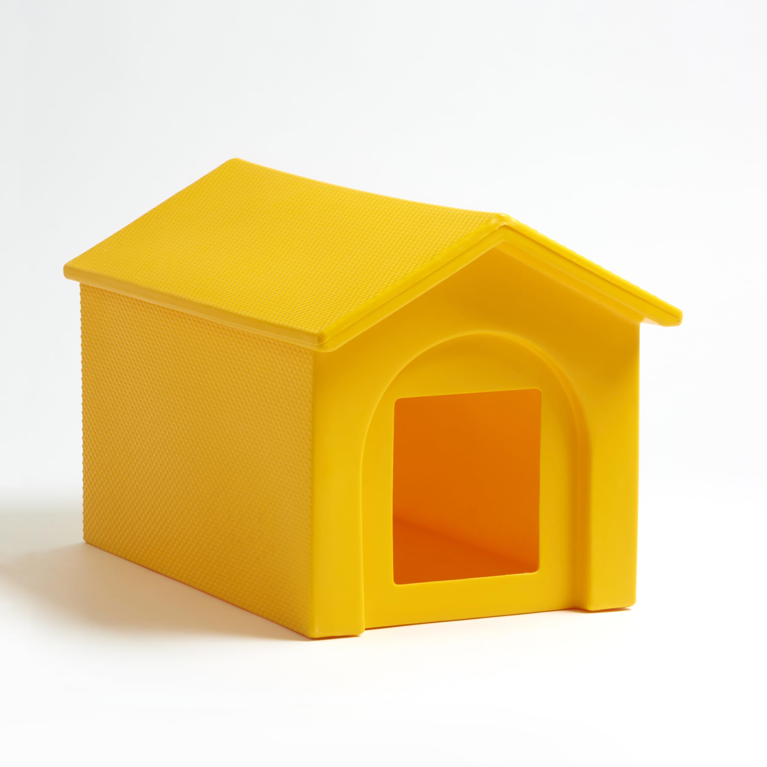 Kitty Kottage - Plastic Waterproof Cat House/Outdoor Cat Shelter/Den/Kennel - Made in Sheffield, UK - (Yellow + fitted CatFlap, One Size)
